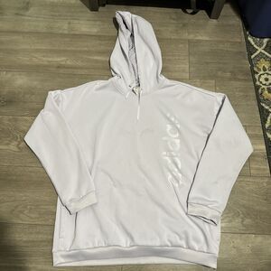 Adidas Womens Sweatshirt  Lavender Gear Up Hoodie Pockets Tech Fleece L
